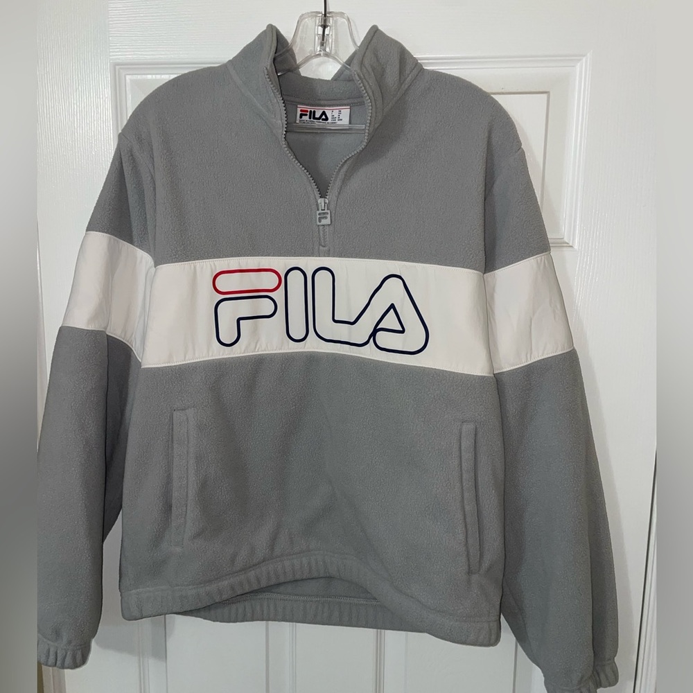 Fila Light Gray Half-Zip Jacket